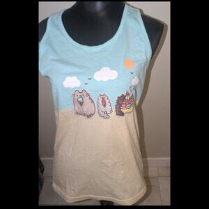 PUSHEEN BOX EXCLUSIVE Unisex Cat Ice Cream Graphic Tank Top Womens Size XS